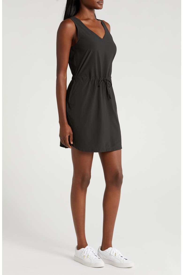 Breeze Drawstring Waist Dress, Alternate, color, BLACK