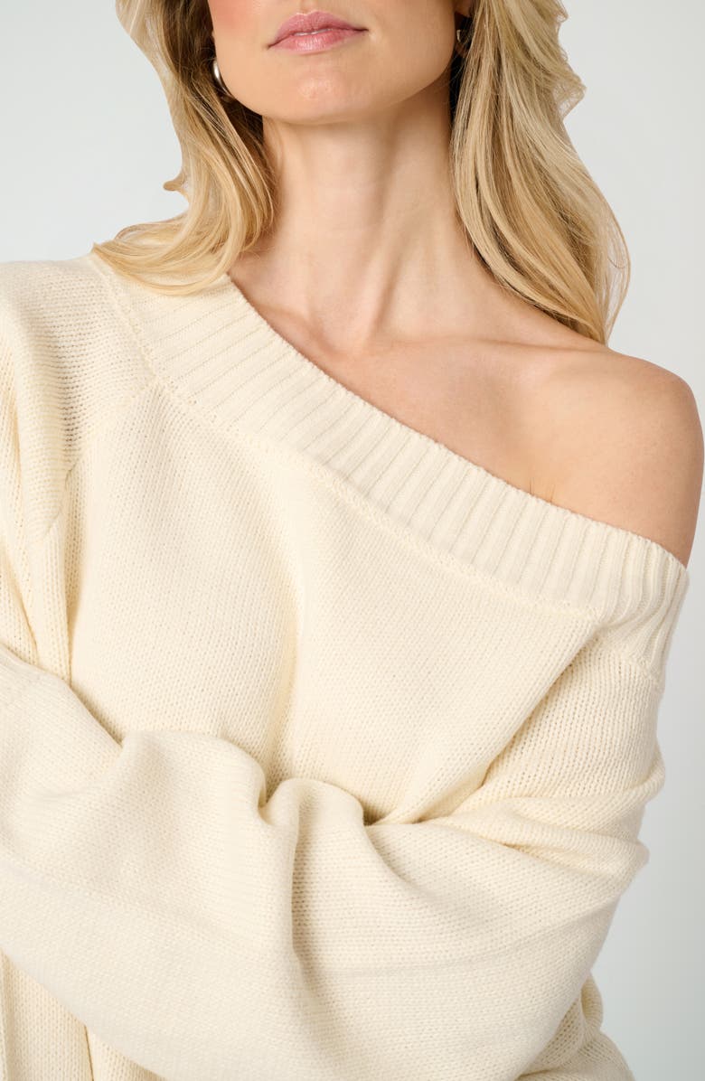 WeWoreWhat Off the Shoulder Sweater, Alternate, color, Ivory