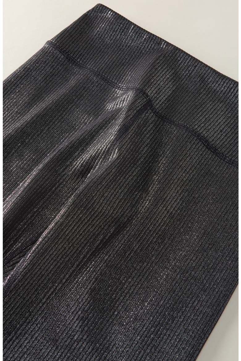 Kids' Sparkle Rib Performance Leggings, Alternate, color, BLACK
