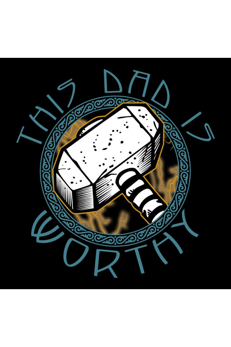 Men's Marvel This Dad Is Worthy  Graphic T-Shirt, Alternate, color, Black