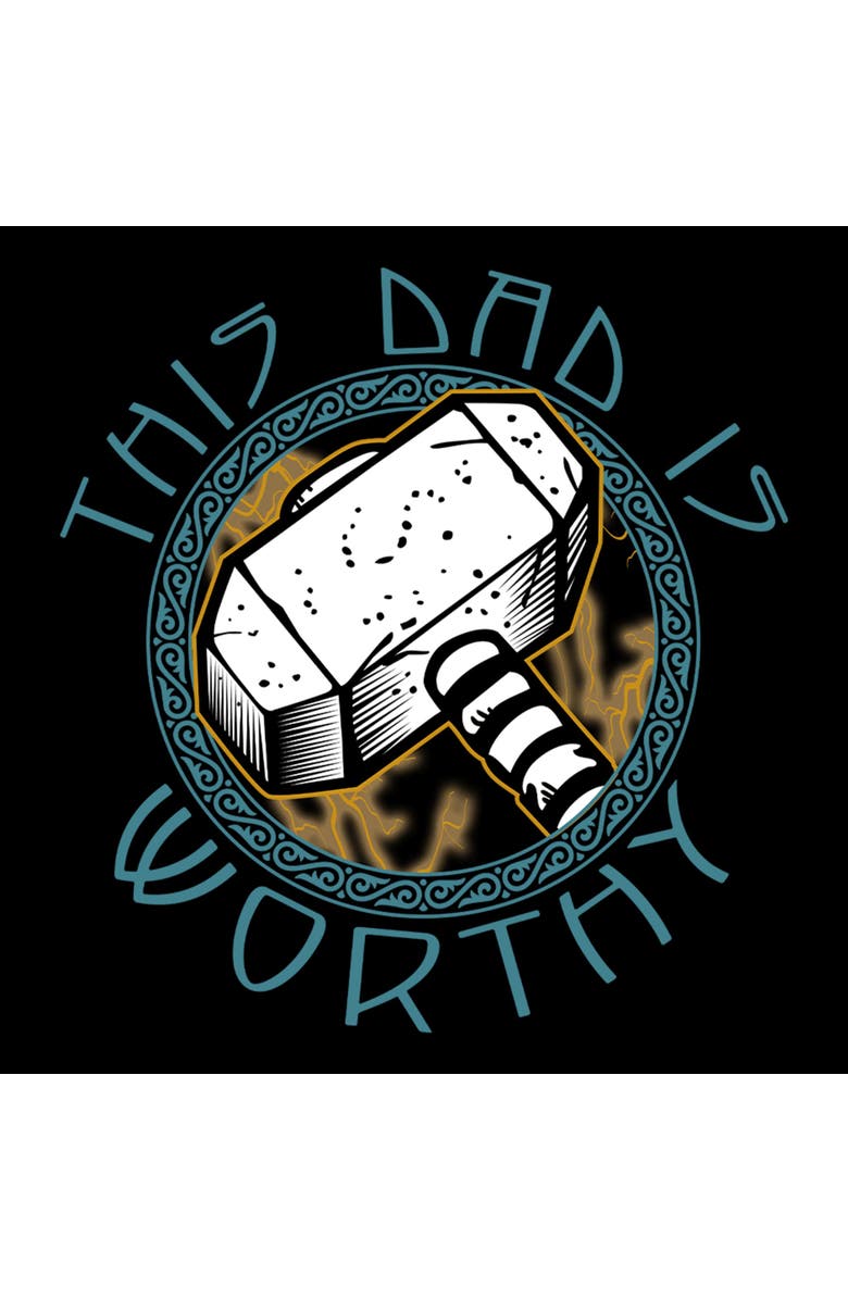 Marvel Men's Marvel This Dad Is Worthy Graphic T-Shirt, Alternate, color, Black
