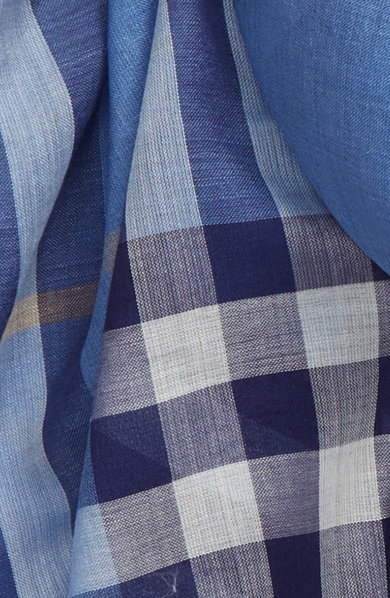 Burberry Giant Check Wool & Silk Gauze Scarf, Alternate, color,