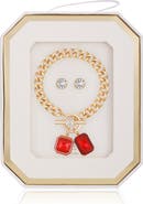 GUESS Toggle Bracelet & Stud Earrings Set
