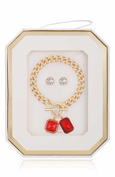 GUESS Toggle Bracelet & Stud Earrings Set
