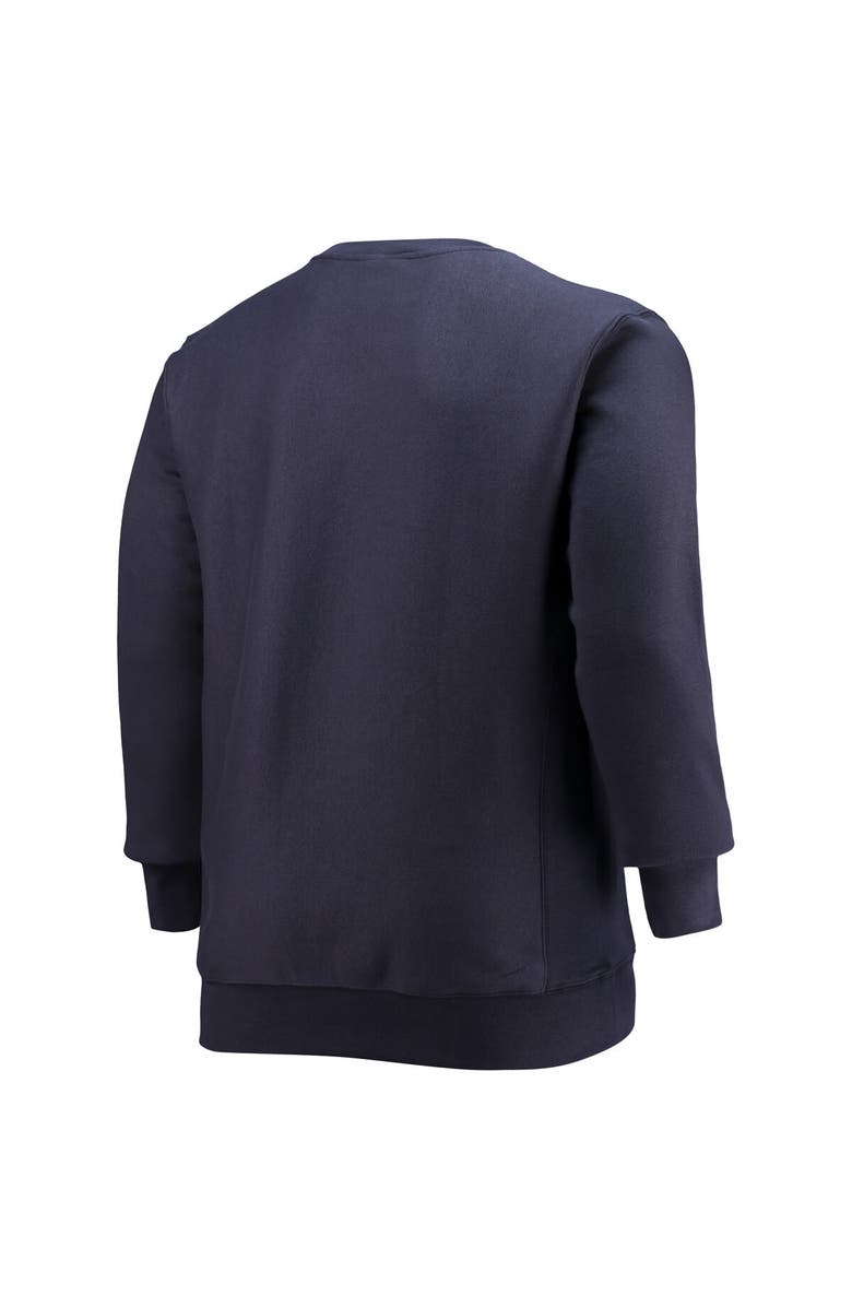 Champion Men's Champion Navy North Carolina Tar Heels Big & Tall Reverse Weave Fleece Crewneck Pullover Sweatshirt, Alternate, color, Navy