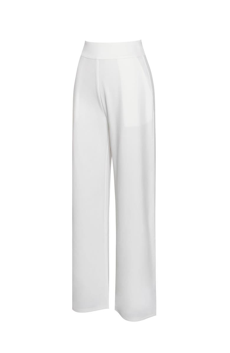 Miss Circle Neverough Wide Leg Stretch Crepe Trousers, Alternate, color, White