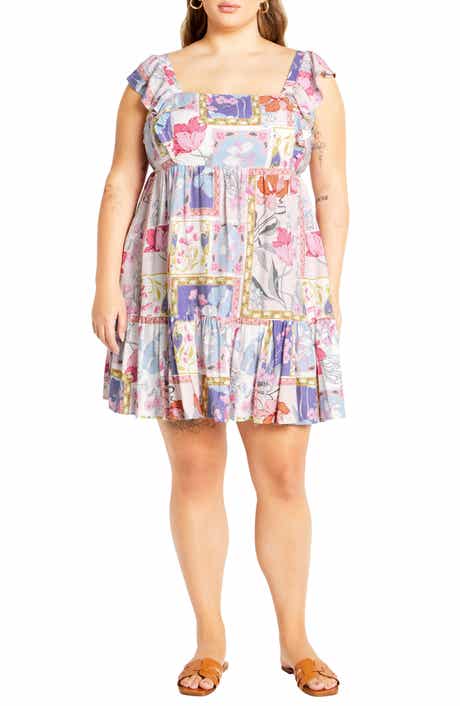 City Chic Flirty Tie Back Ruffle Minidress