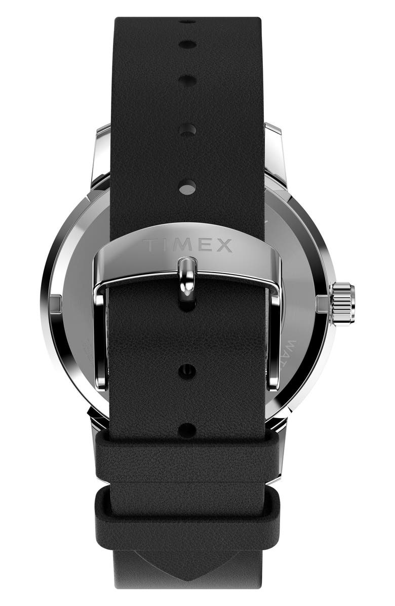 Timex<sup>®</sup> x Peanuts Marlin<sup>®</sup> Space Automatic Leather Strap Watch, 40mm, Alternate, color, Silver-Tone