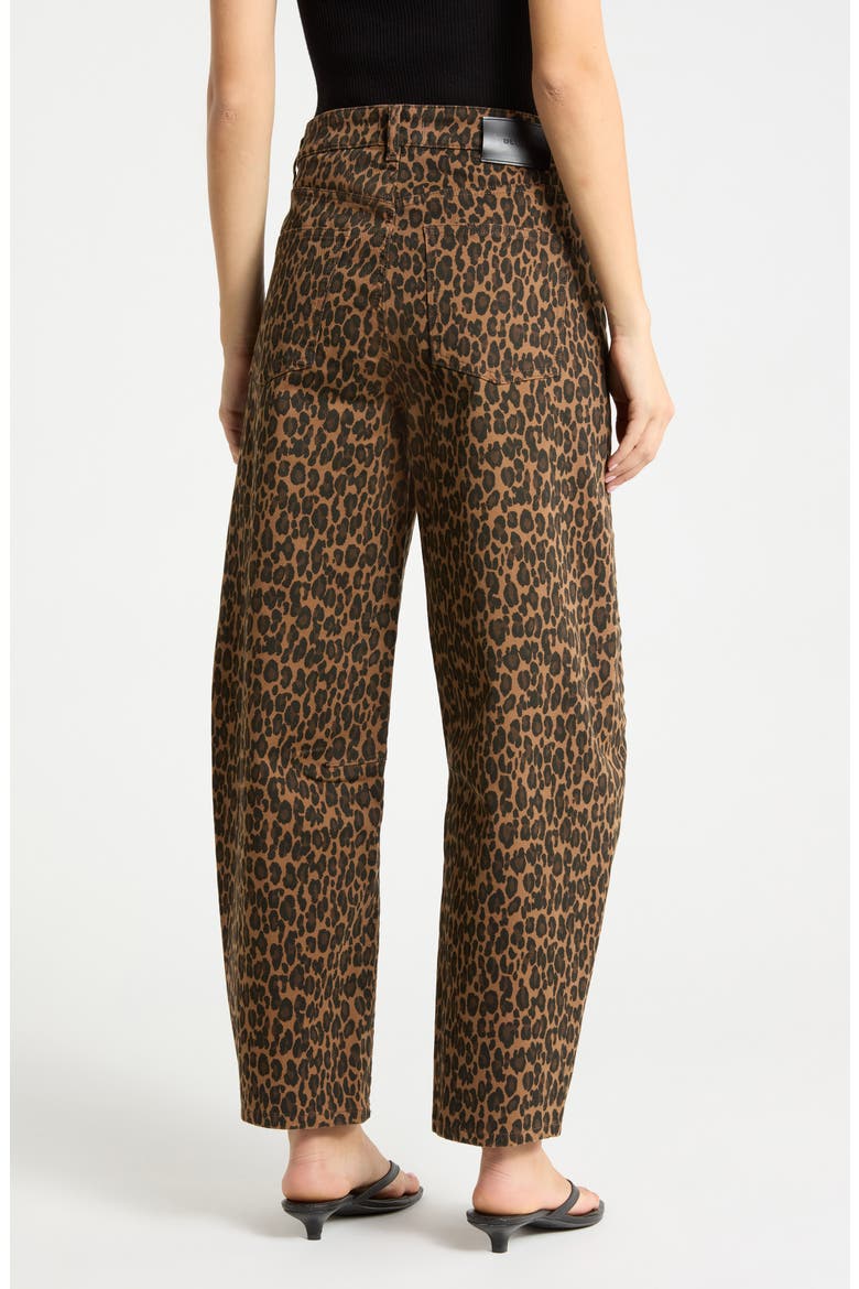 Miro Leopard Print High Waist Ankle Barrel Jeans, Alternate, color, LEOPARD