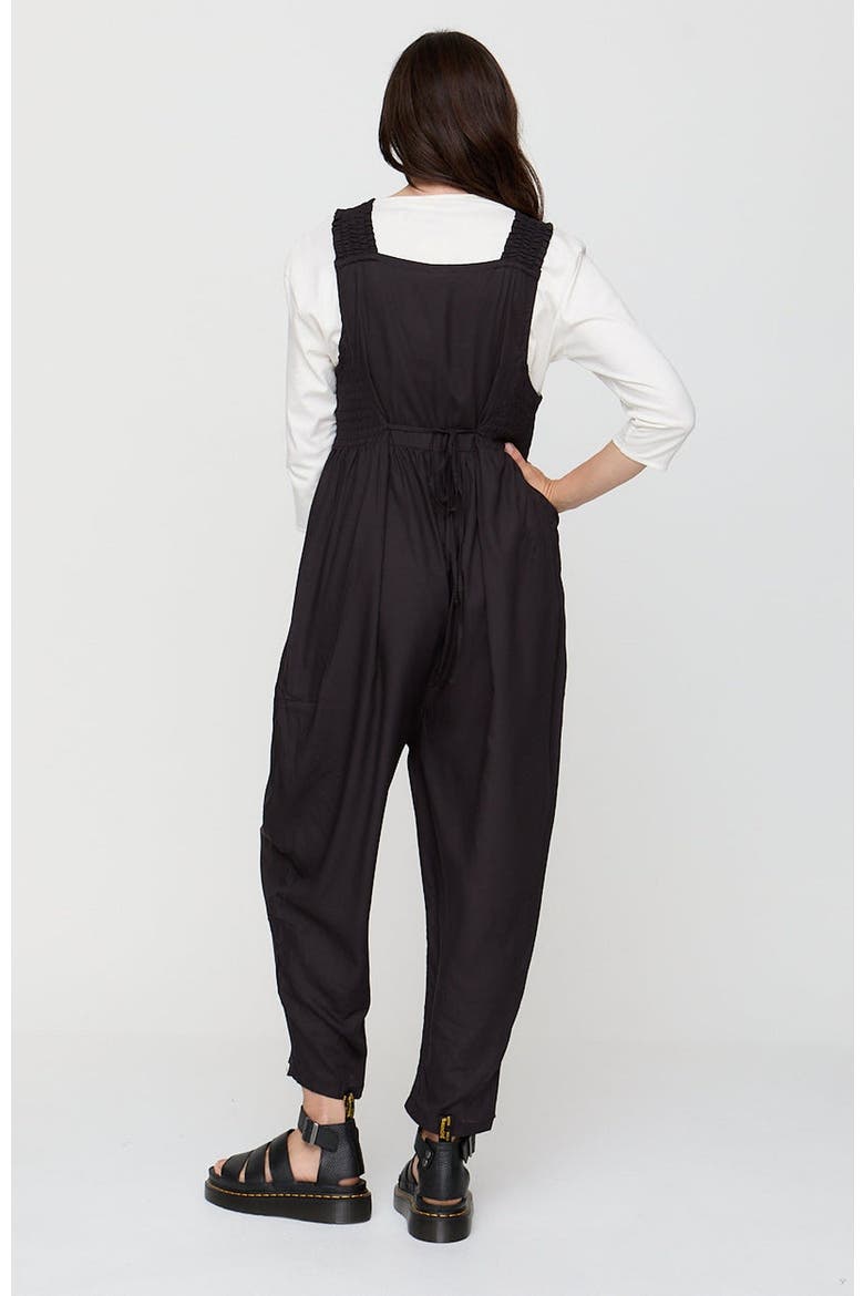 Smocking Strap Jumpsuit, Alternate, color, Black