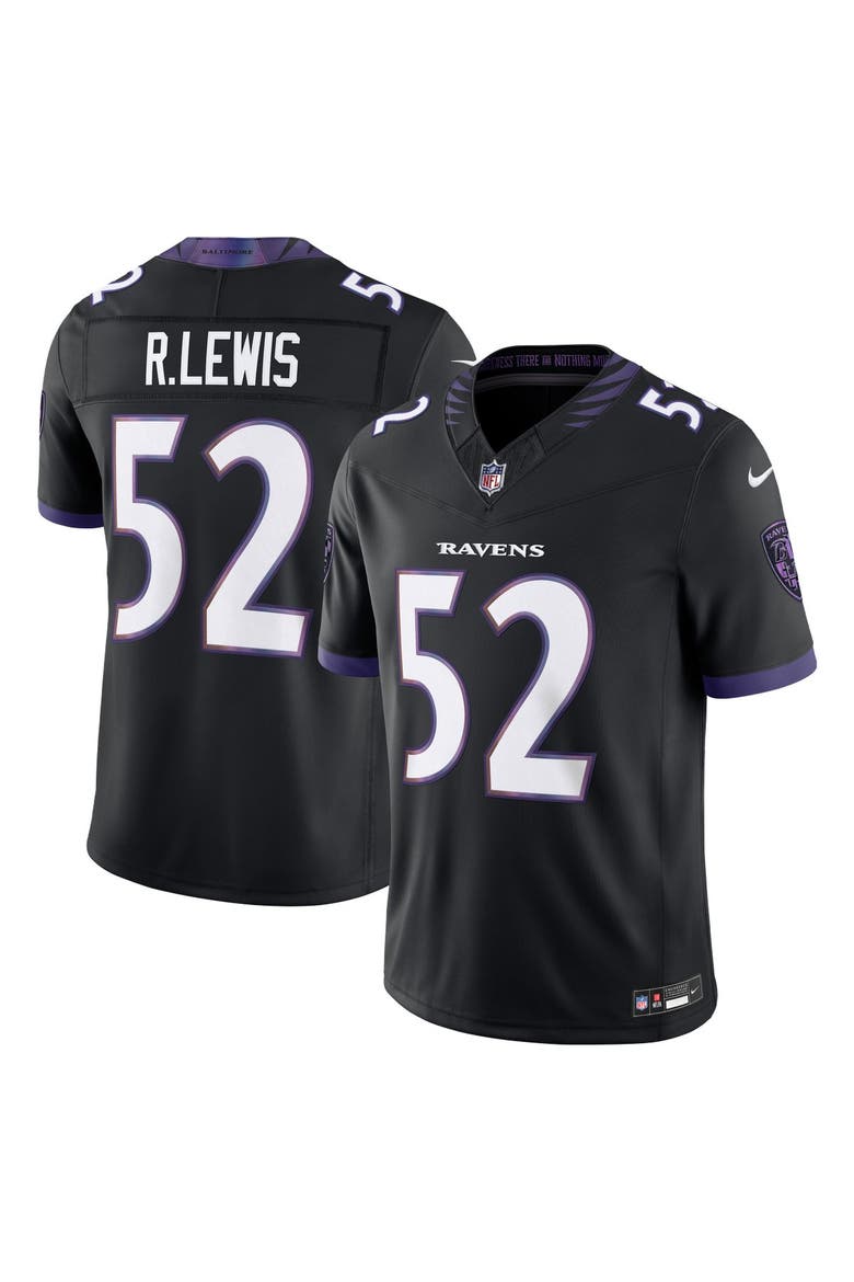 Men's Nike Ray Lewis Black Baltimore Ravens Alternate Vapor F.U.S.E. Stitched Retired Player Limited Jersey, Main, color, Black