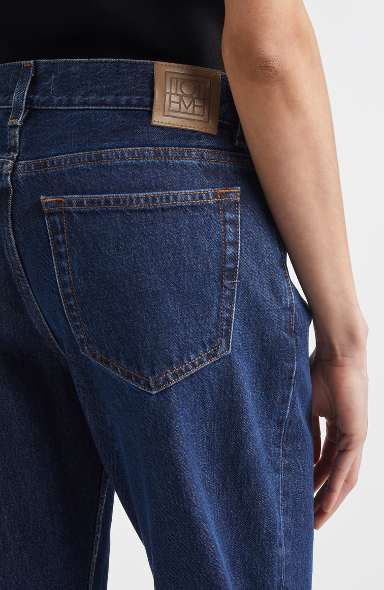 TOTEME Low Rise Organic Cotton Denim Straight Leg Jeans, Alternate, color, Indigo