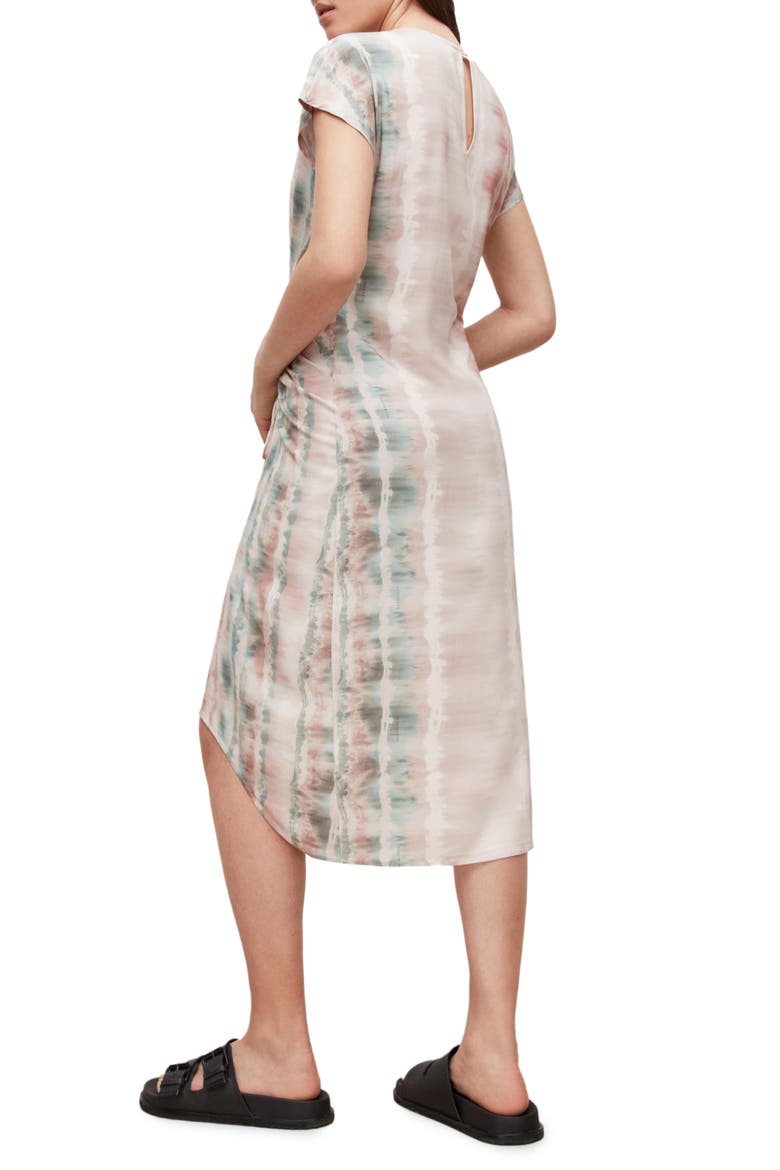 Jarita Marea Ruched Tie Dye T-Shirt Dress, Alternate, color, SOFT GREEN