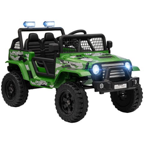 12V Kids Ride on Truck w/ Remote, 4 Suspension Wheels