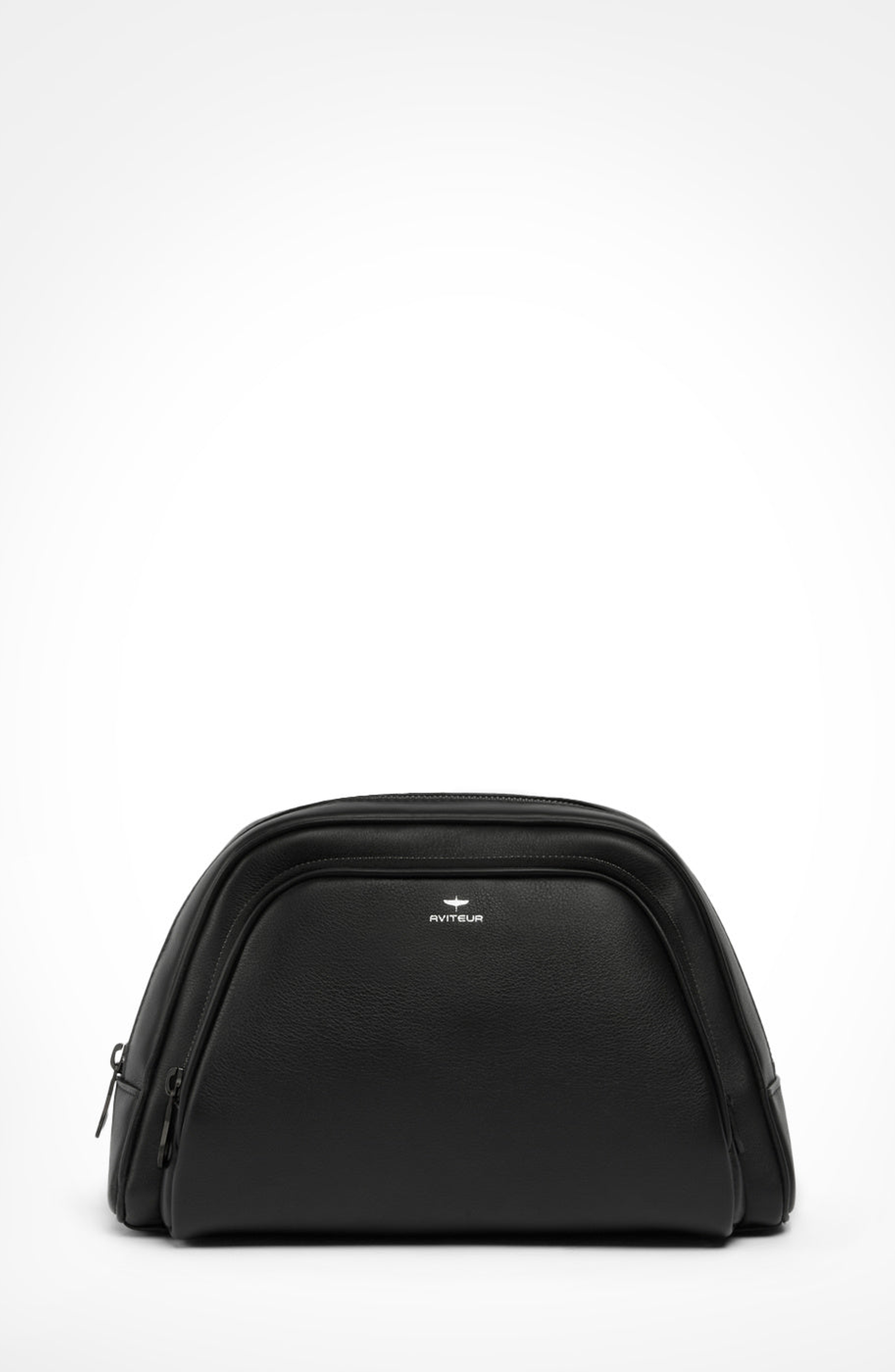 Aviteur Necessaire Calfskin Zipped Toiletry Bag in Black 