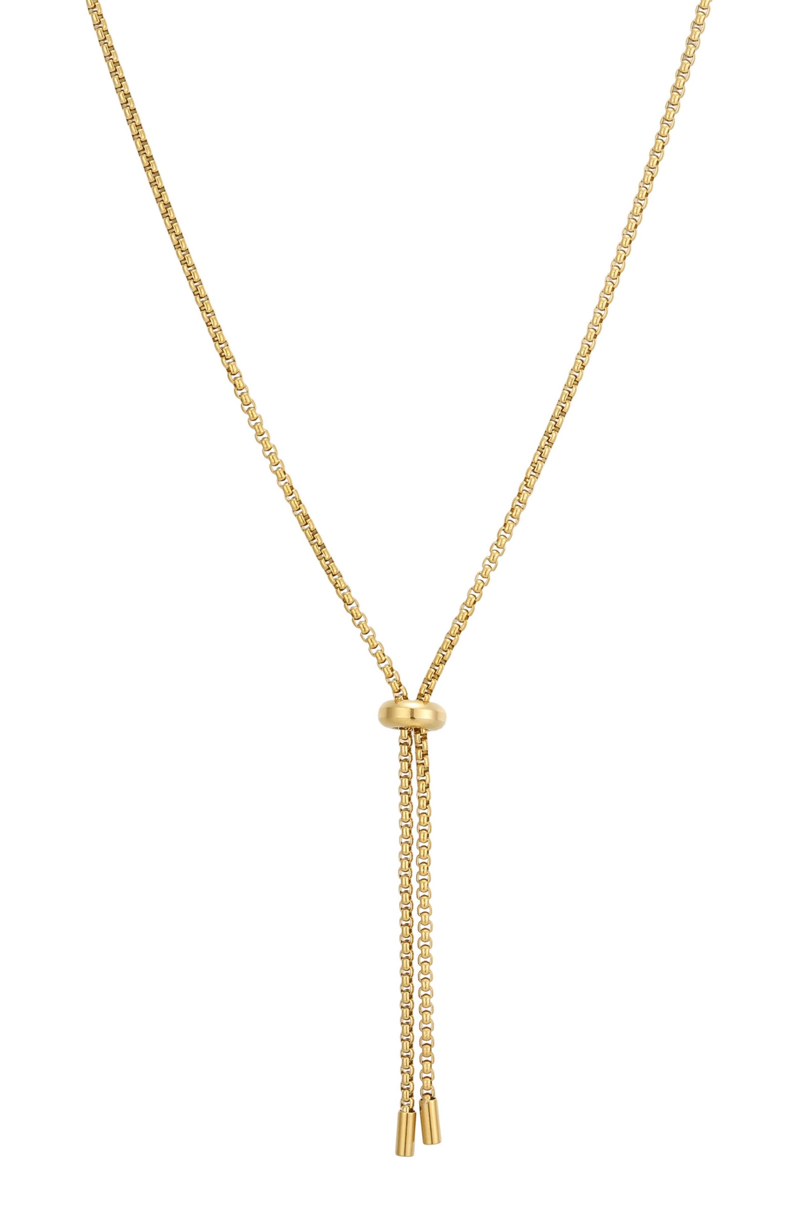 18k Gold Plated Lariat Necklace