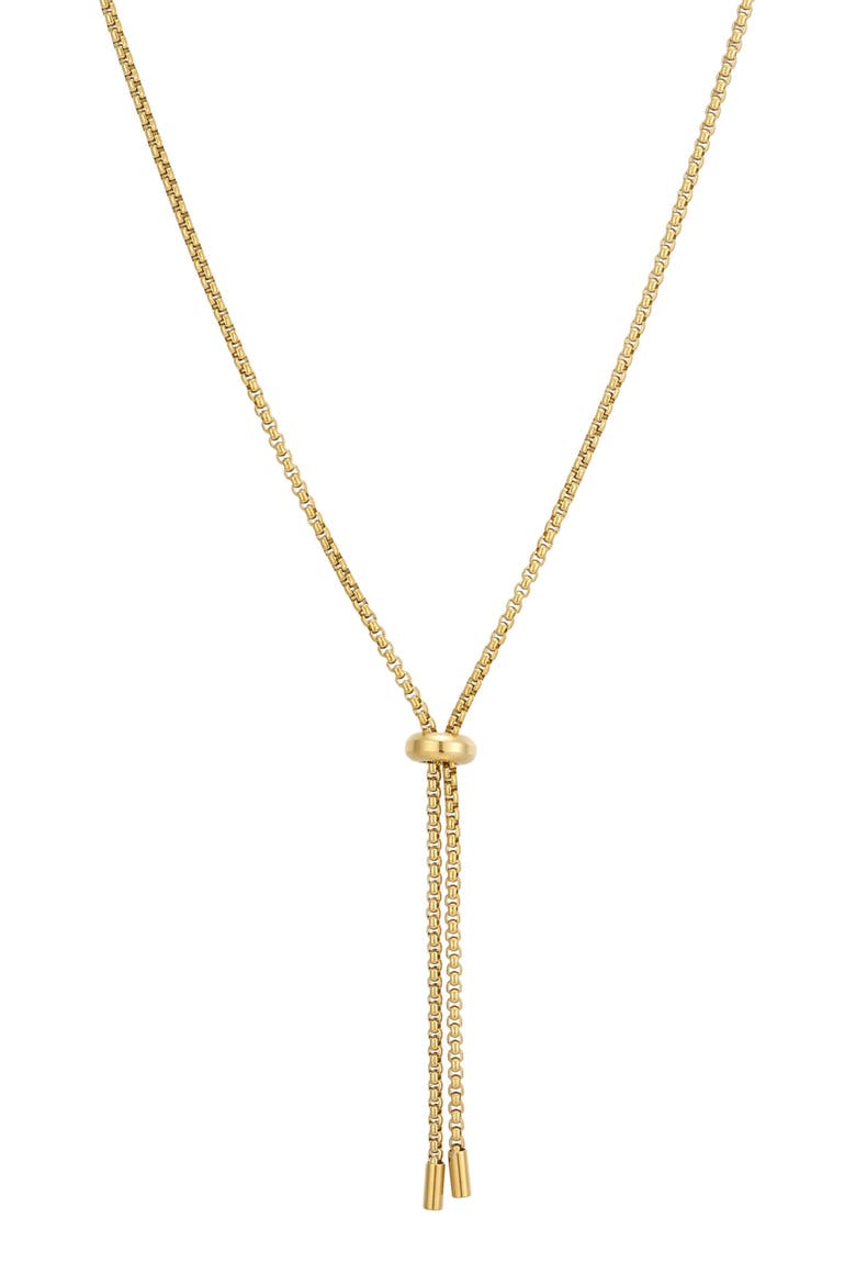 18k Gold Plated Lariat Necklace, Main, color, GOLD