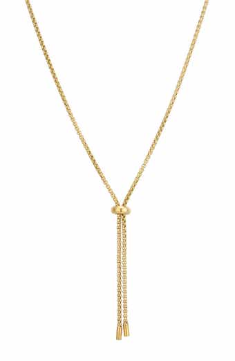 18k Gold Plated Lariat Necklace