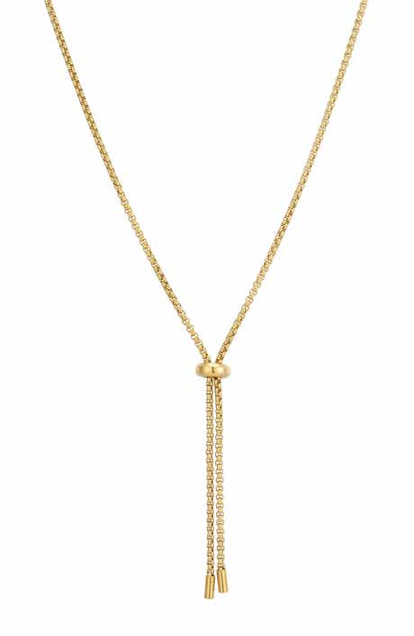 18k Gold Plated Lariat Necklace
