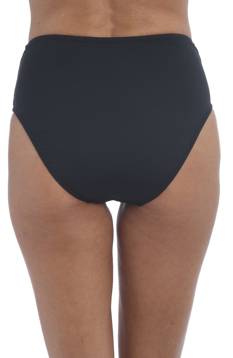 La Blanca Island Goddess Side Shirred High Waist Bikini Bottoms, Alternate, color, 