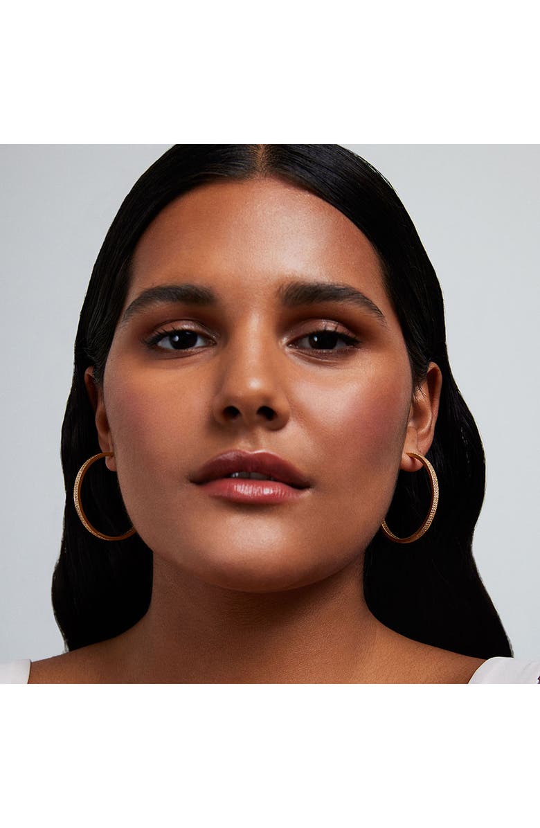 Dean Davidson Petit Pavé Midi Hoop Earrings, Alternate, color, White Topaz/ Gold