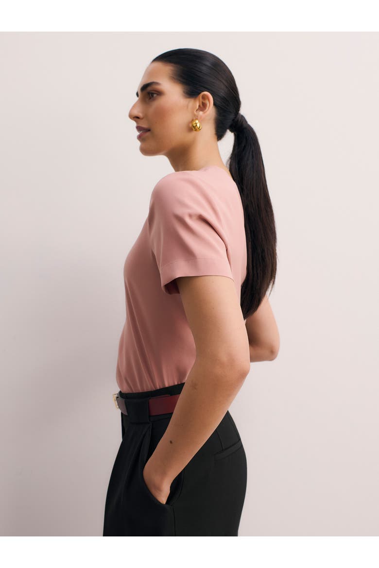 Roche Silk Top, Alternate, color, Pink