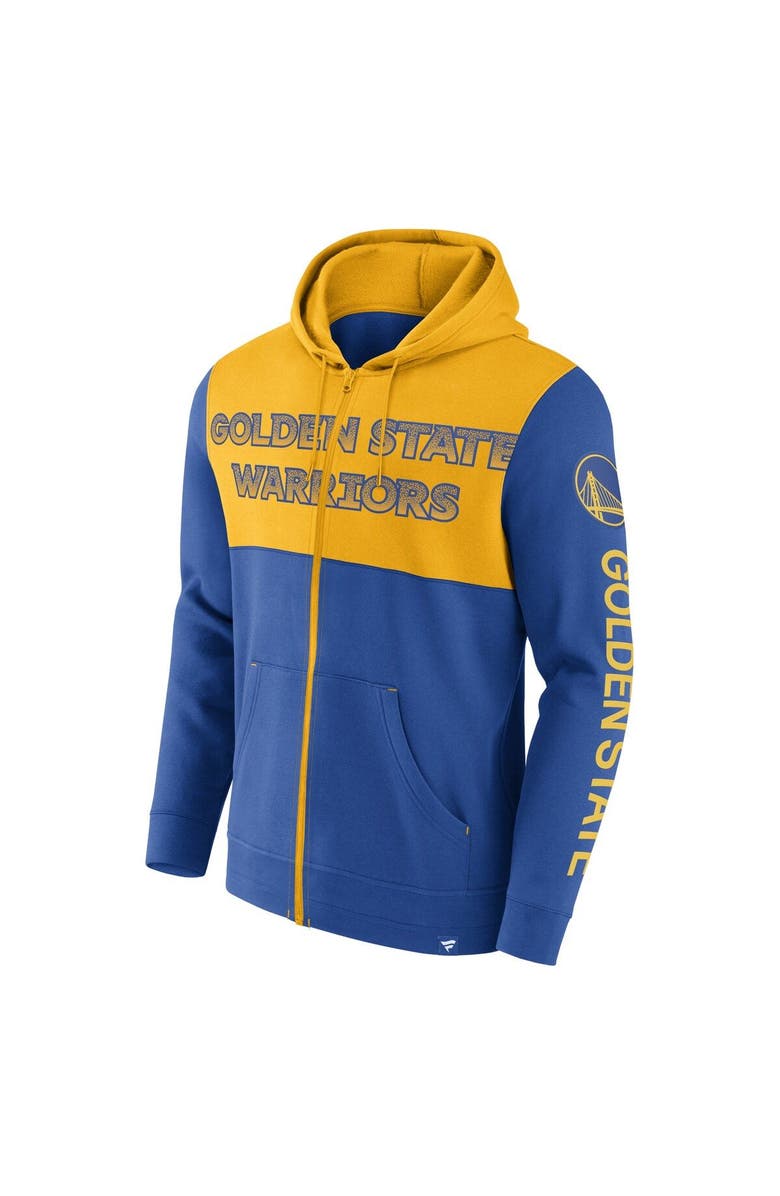 FANATICS Men's Fanatics Branded Royal/Gold Golden State Warriors Skyhook Colorblock Full-Zip Hoodie, Alternate, color, Royal