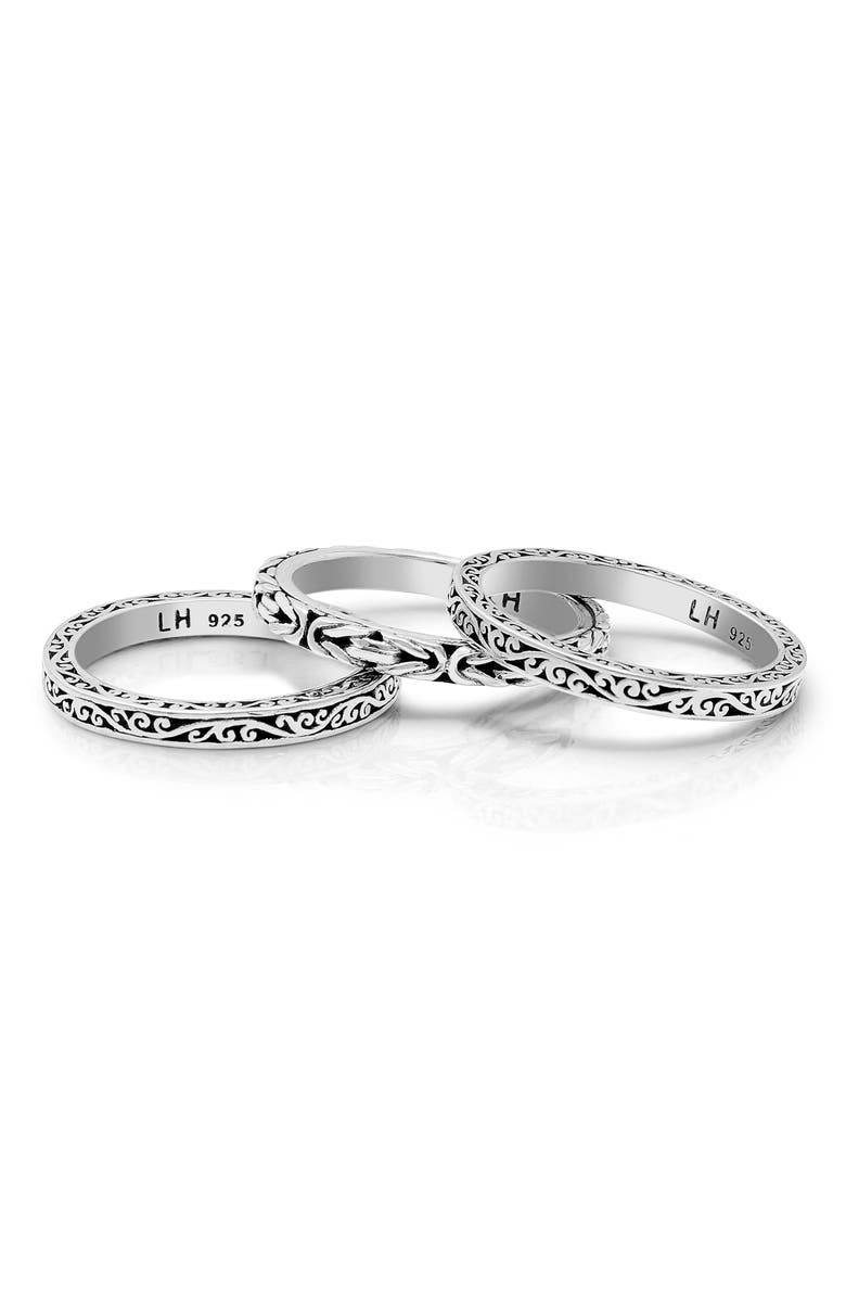 Lois Hill Woven Scroll Set of 3 Stacking Rings, Alternate, color,