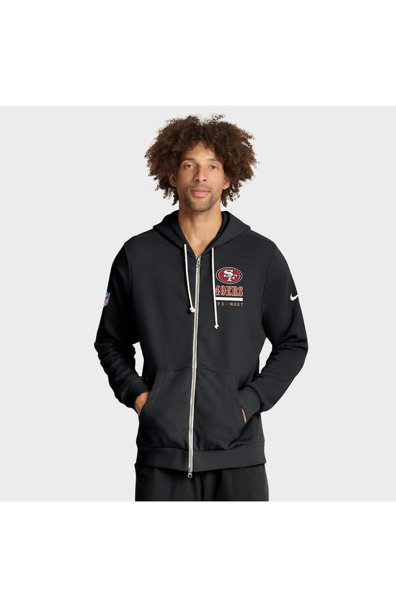 Nike Men's Nike Black San Francisco 49ers Sideline Standard Issue Utility Player Dri-FIT Full-Zip Hoodie, Alternate, color, Black