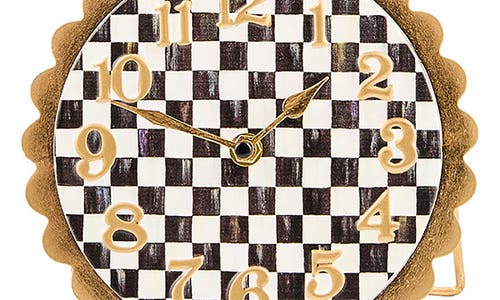 Mackenzie-childs Mackenzie Childs Courtly Check Scalloped Desk Clock In Multi