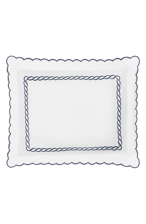 Matouk Classic Chain Scallop Pillow Sham In Navy