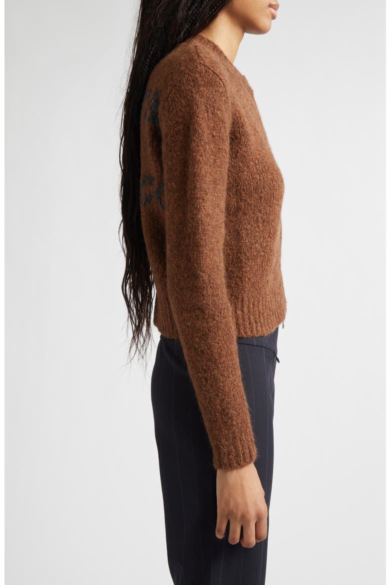 Hasta Luego Intarsia Wool & Alpaca Blend Full Zip Cardigan, Alternate, color, BROWN
