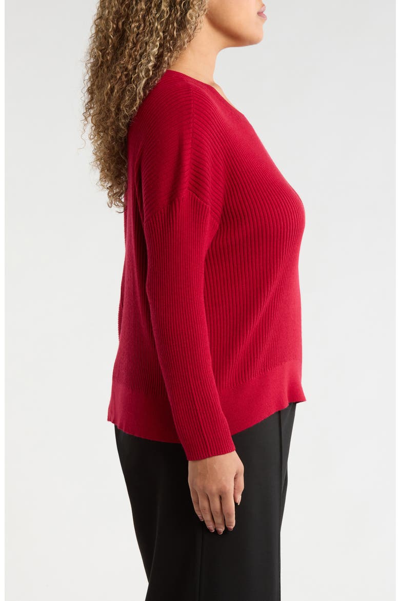 Merino Wool Crewneck Sweater, Alternate, color, RUBY