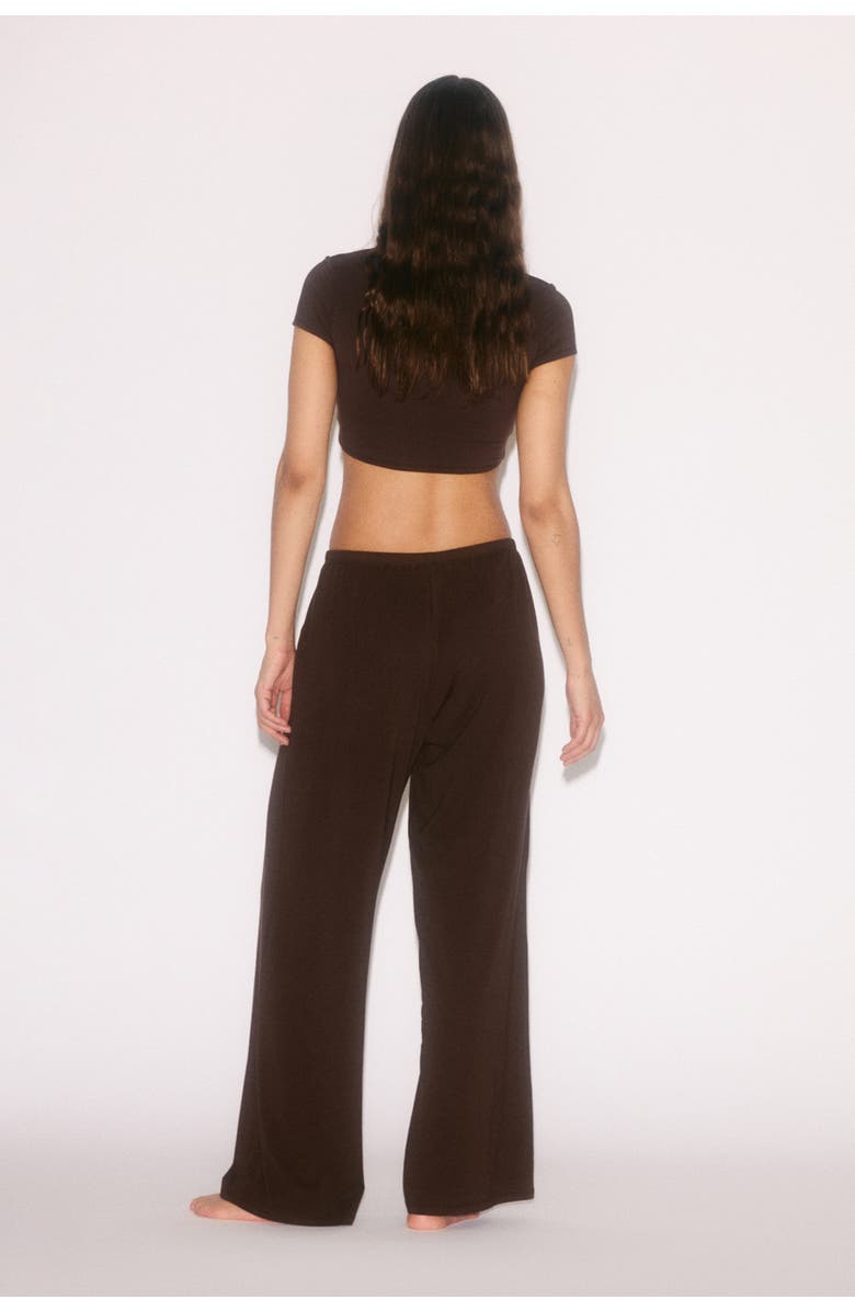 H&M Relaxed Fit Wide Yoga Pants, Alternate, color, Warm Brown