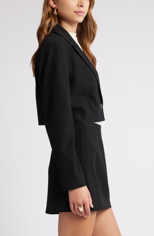 Open Edit Crop Blazer In Black