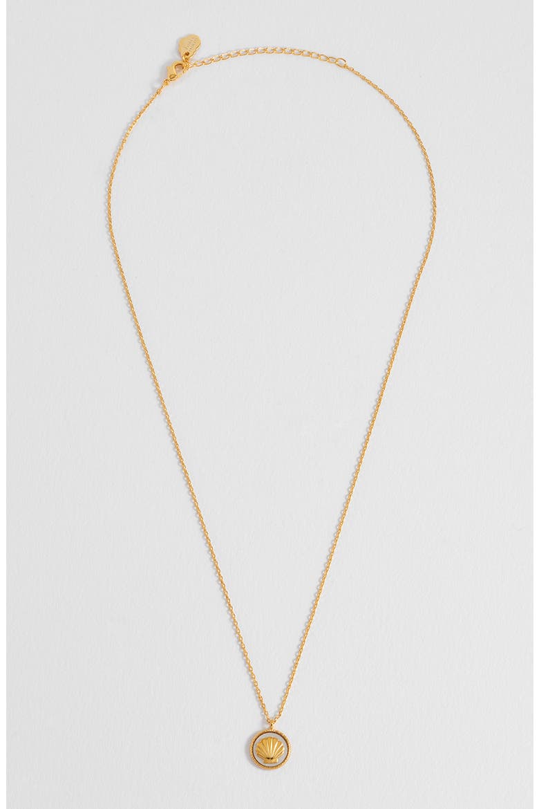 Mother-of-Pearl Seashell Pendant Necklace, Alternate, color, GOLD