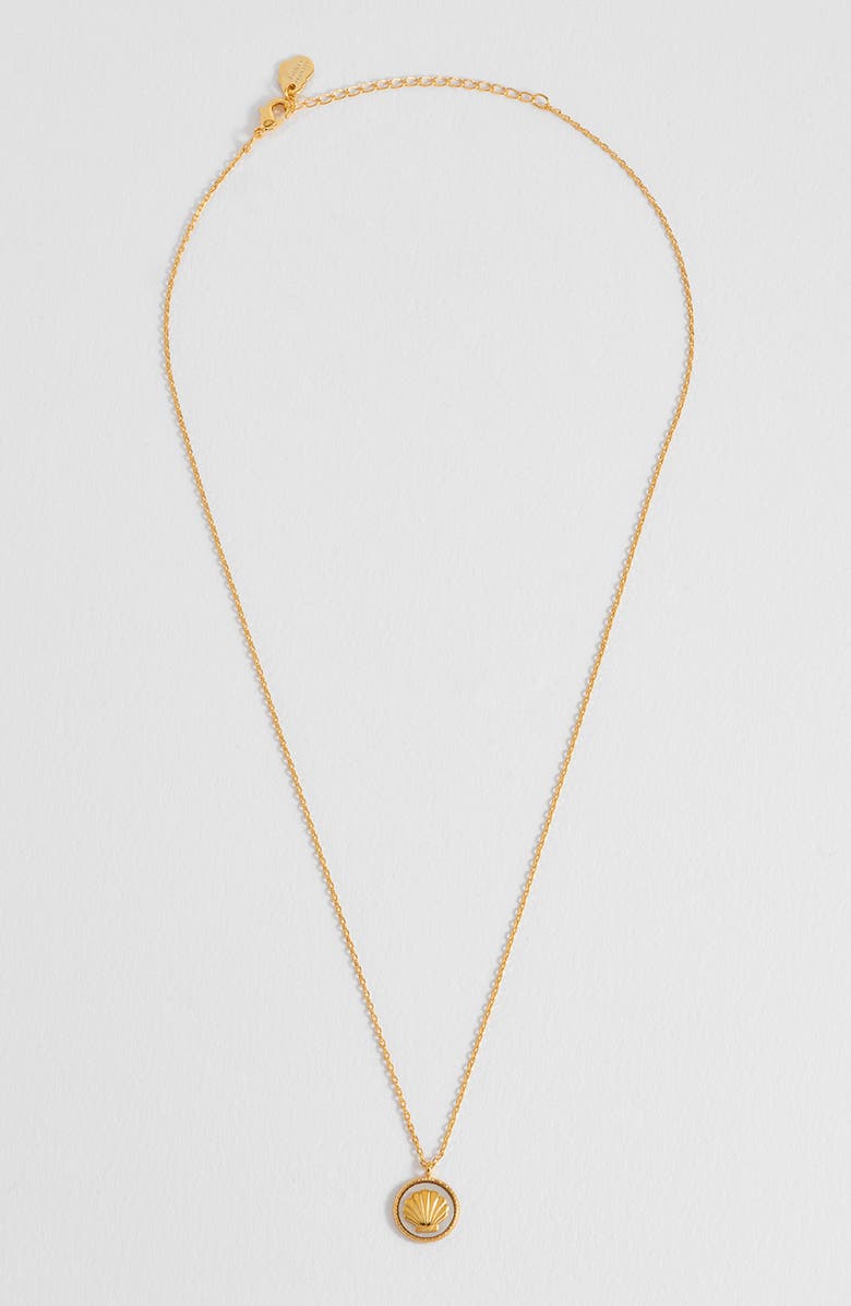 Estella Bartlett Mother-of-Pearl Seashell Pendant Necklace, Alternate, color, Gold
