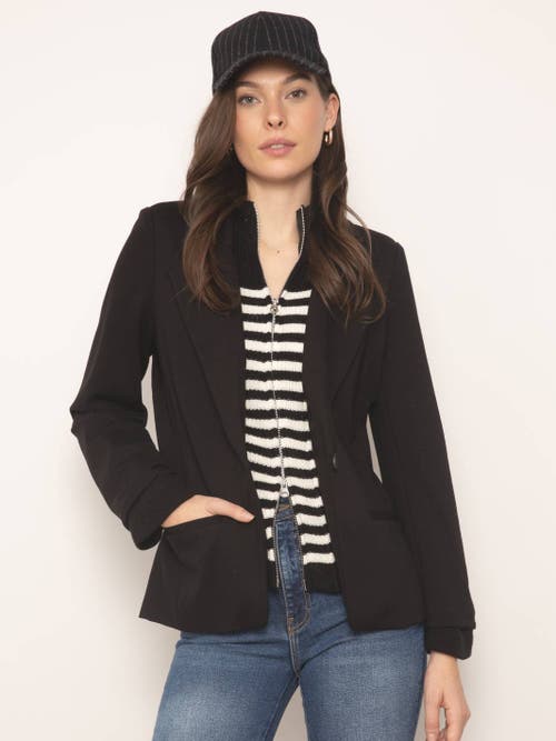 Central Park West Avalon Turtleneck Dickie Blazer In Black