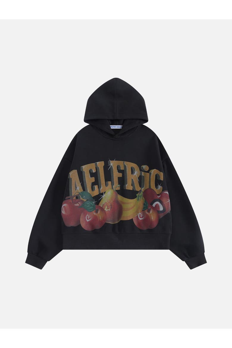 Fruit Graphic Hoodie, Alternate, color, Black