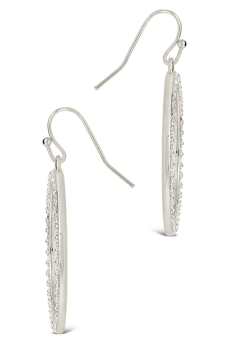 Della Cubic Zirconia Circle Drop Earrings, Alternate, color, SILVER