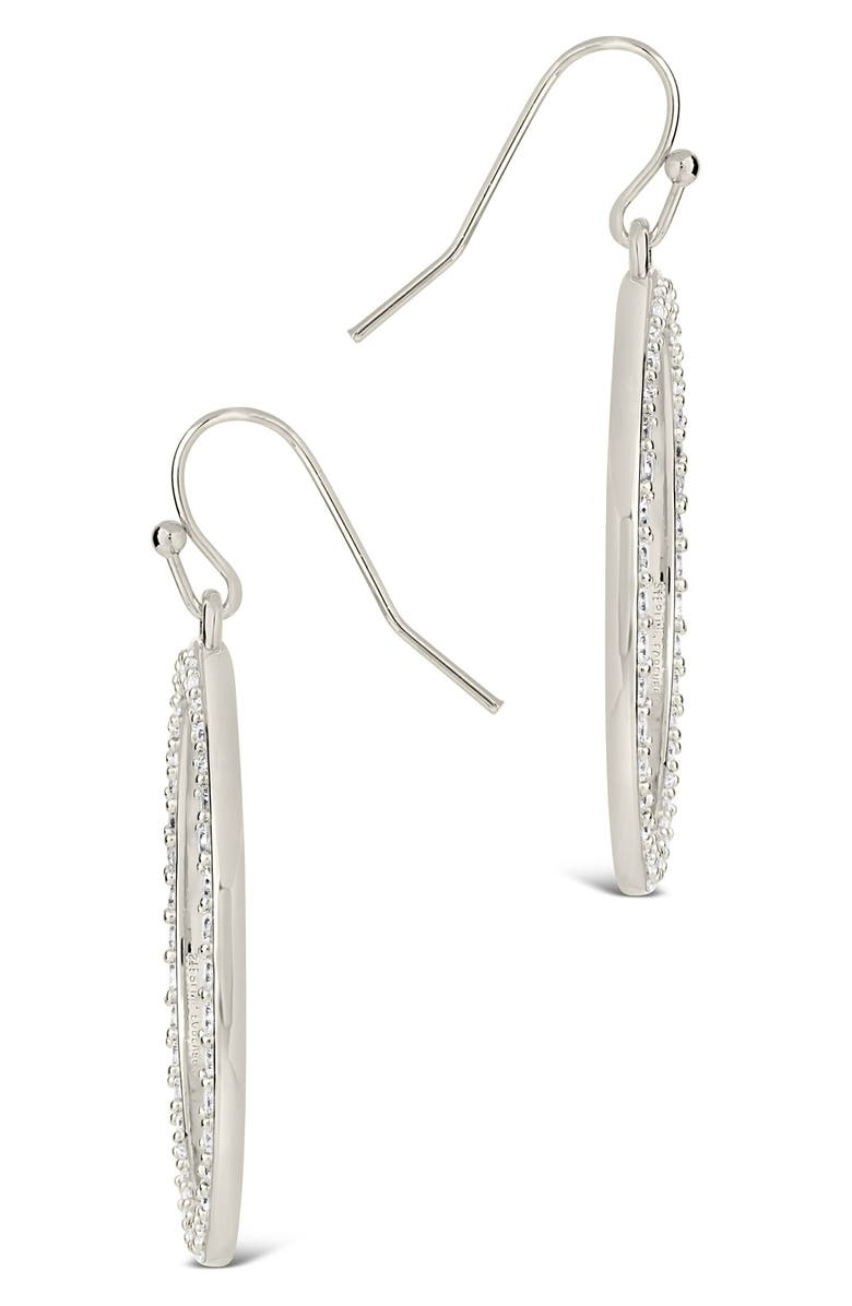 Sterling Forever Della Cubic Zirconia Circle Drop Earrings, Alternate, color, Silver