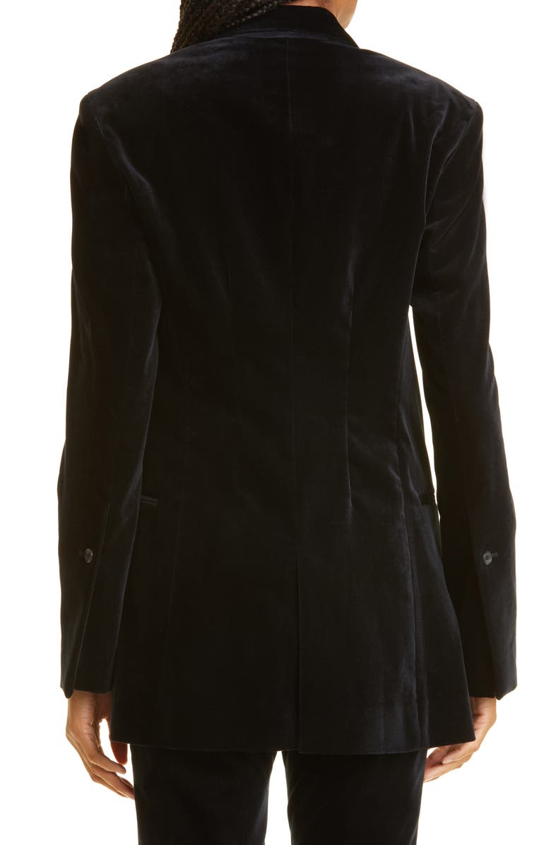FRAME One-Button Stretch Cotton Velveteen Blazer, Alternate, color,
