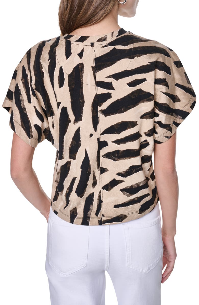 DKNY Dolman Sleeve Stretch Cotton Top, Alternate, color, Geo Animal