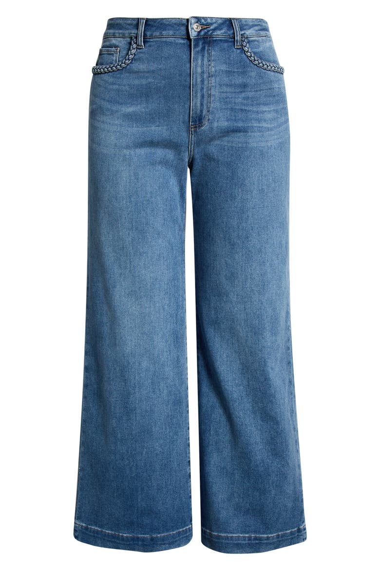 Anessa Braided Pocket High Waist Wide Leg Jeans, Alternate, color, ENCINO