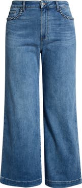 PAIGE Anessa Braided Pocket High Waist Wide Leg Jeans