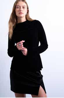 Topshop Cowl Neck Velvet Top