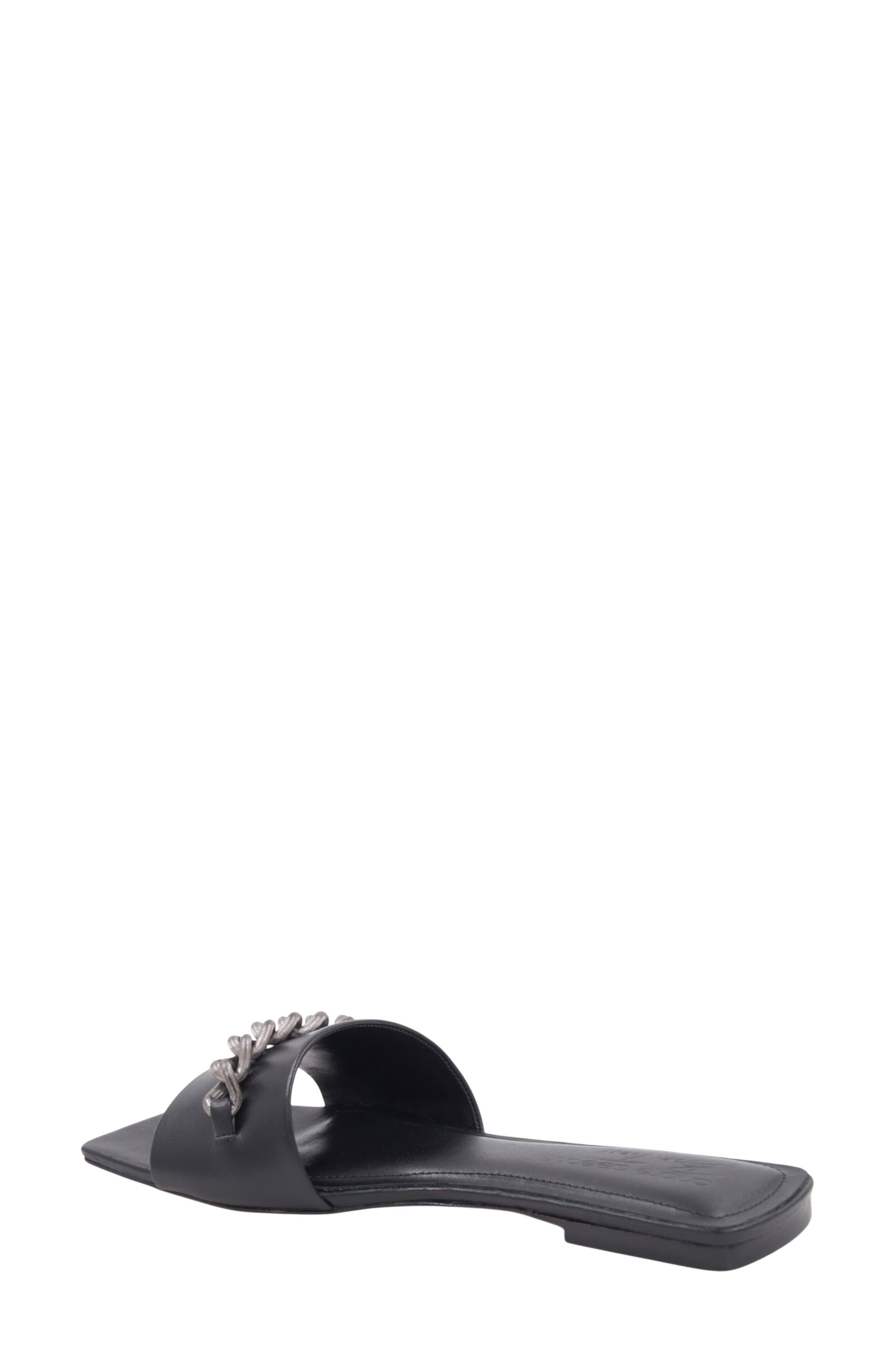 Alia Leather Slide Sandal, Alternate, color, BLACK LEATHER