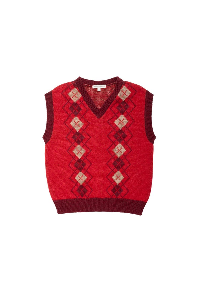 The Sunday Collective Wool Yearbook Vest, Main, color, Argyle
