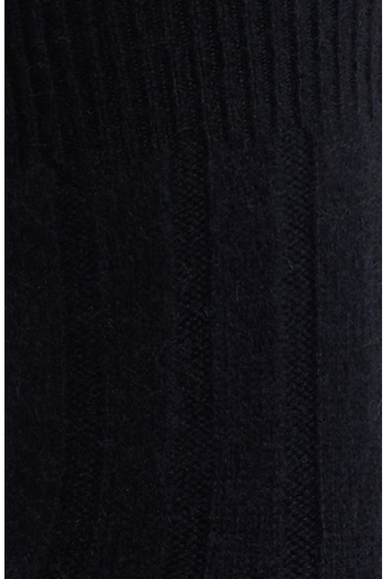 Rib Cashmere Blend Crew Socks, Alternate, color, BLACK ROCK