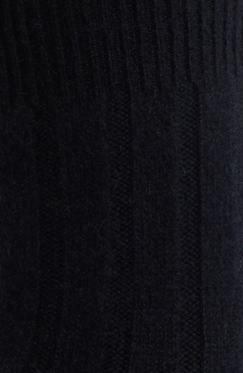 Nordstrom Rib Cashmere Blend Crew Socks, Alternate, color, Black Rock